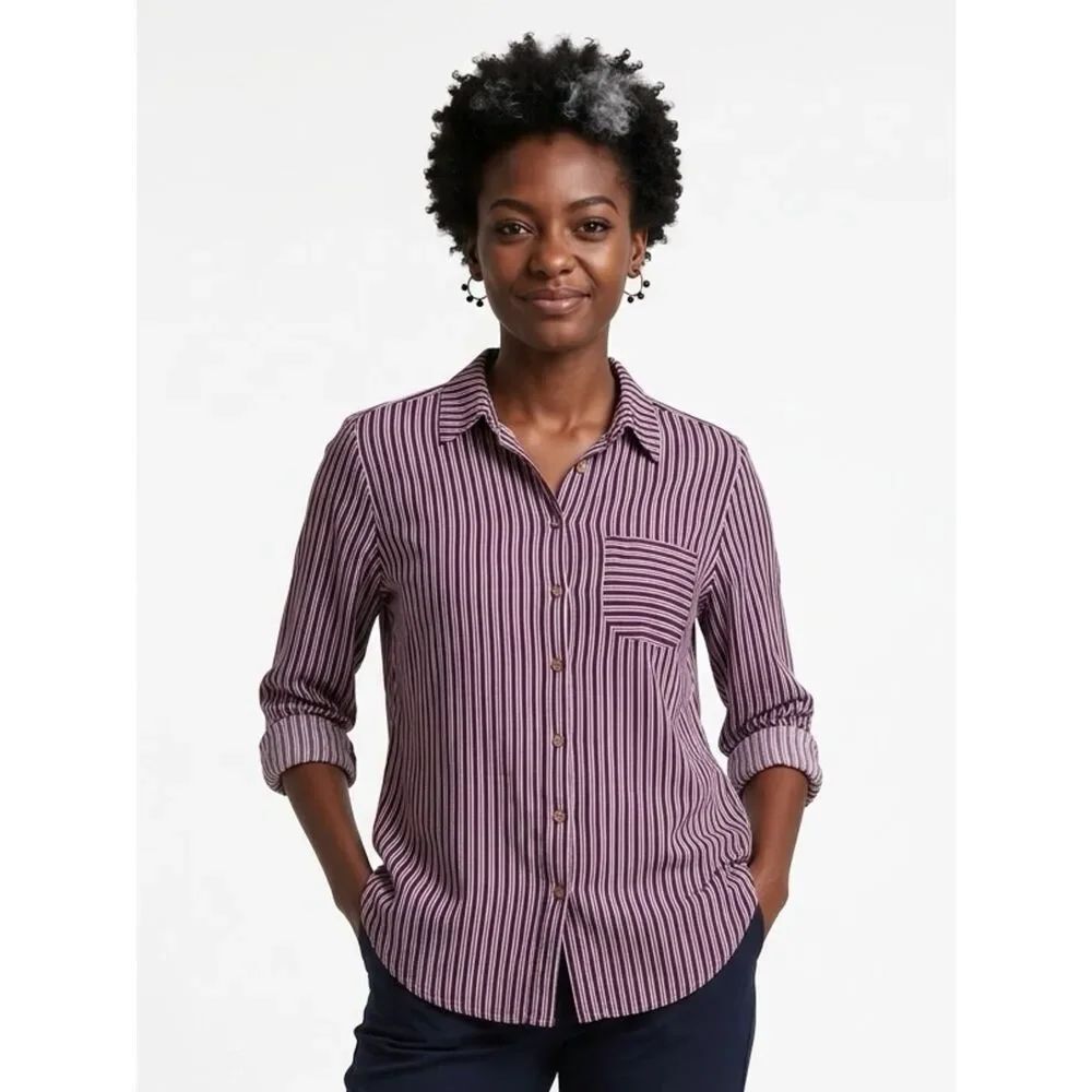 ANTHROPOLOGIE | MAEVE Adelaide Striped Button Top